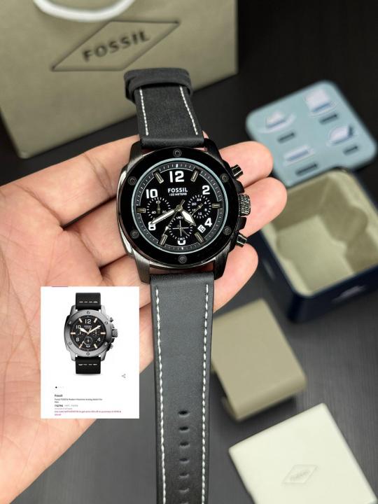 Fosil commuter leather premium watch