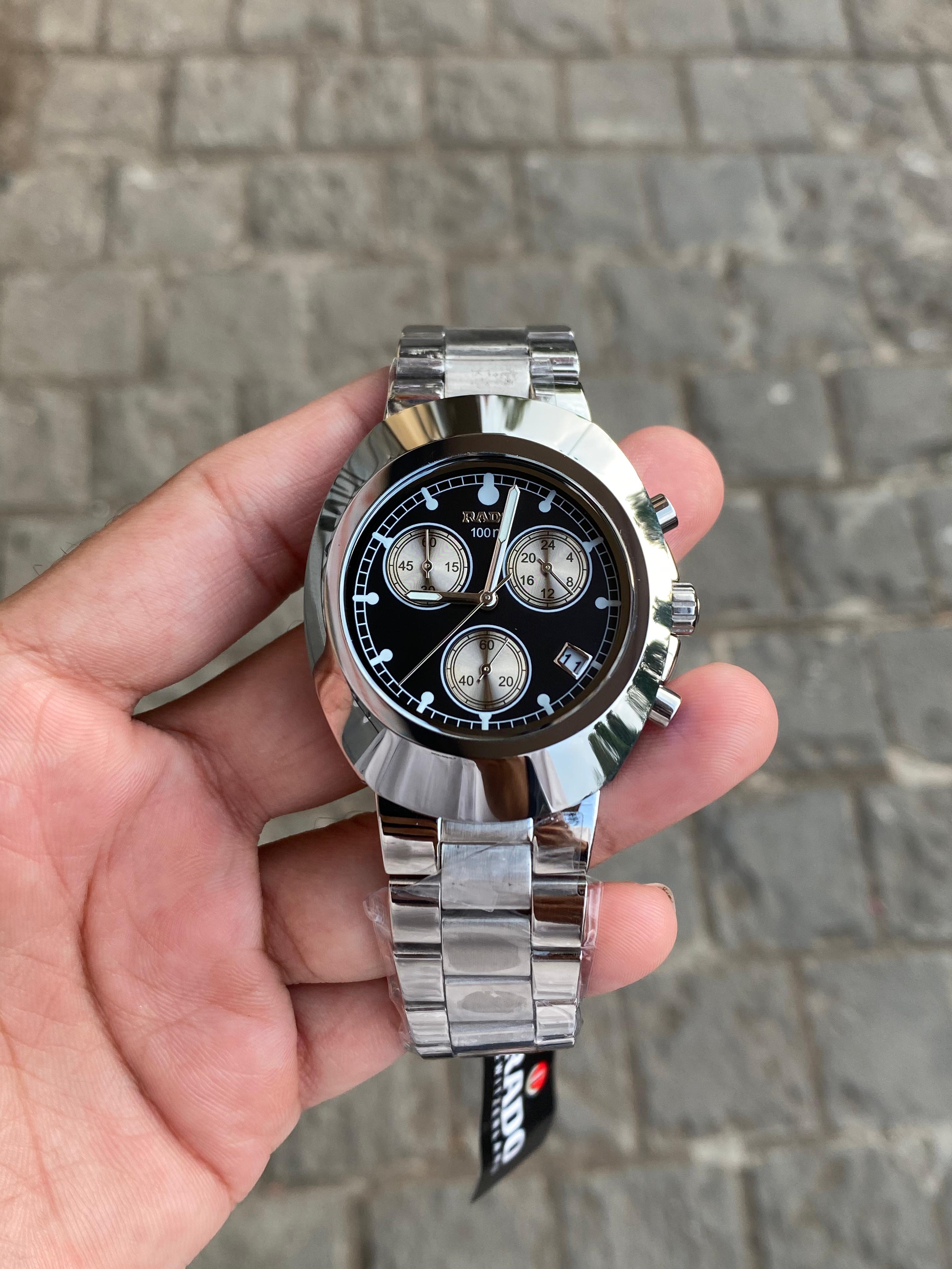 Rado Luxury Analog Watch Black Silver
