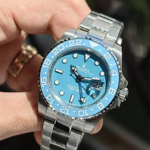 Rlx GMT 2 Watch master Steel-Aqua Blue