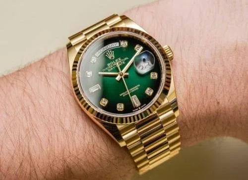 RLX Day Date Diamond Dial Golden Green