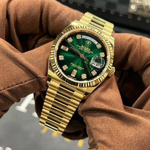 RLX Day Date Diamond Dial Golden Green